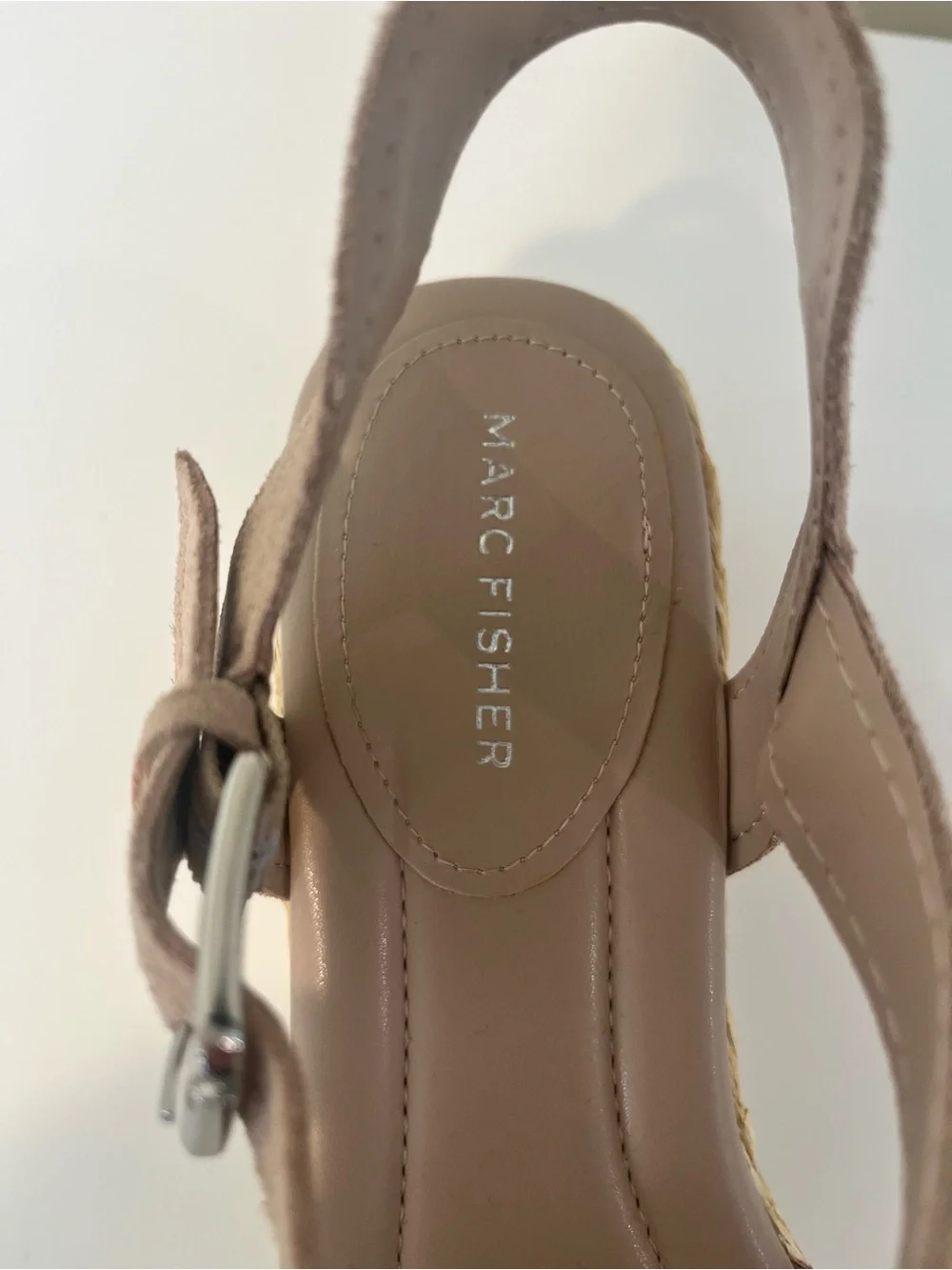 Marc Fisher Jellard Natural Platform Wedge Espadrille Sandals Women’s Size 10